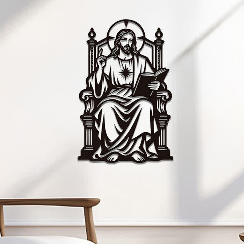 Christianartworkshop Thronsitzender Jesus mit Heiligem Herzen und Bibelstelle: Zeitloses Symbol der heiligen, erlösenden Gnade - image 3