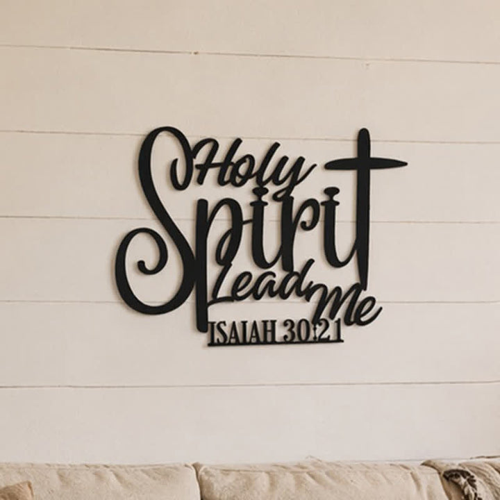 Christianartworkshop Jesaja 30,21 Heiliger Geist führe mich Kreuzschriftzug Metall Wanddeko: Symbol sanfter göttlicher Führung - image 2