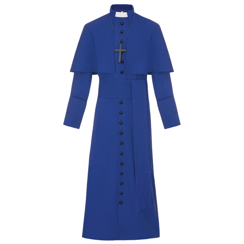 Christianartworkshop Mehrfarbige zeremonielle römische Soutane-Kassock: Ästhetik mittelalterlicher Priester - Blau - 3XL - image 18