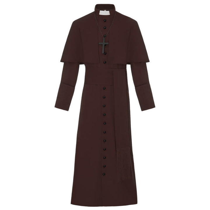 Christianartworkshop Mehrfarbige zeremonielle römische Soutane-Kassock: Ästhetik mittelalterlicher Priester - Kaffee - 3XL - image 17