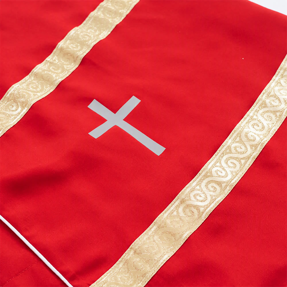 Mehrfarbige, ausgestellte Soutane mit Kreuzmotiven und ritueller Ästhetik von Christianartworkshop - image 3