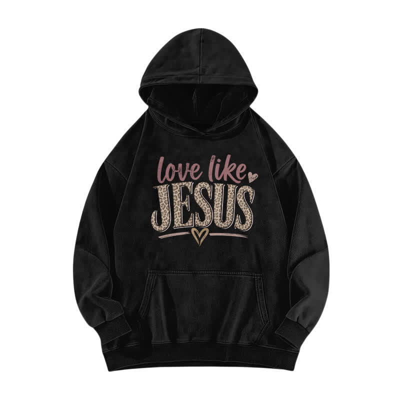 Christianartworkshop Vintage Hoodie mit Herzmotiv „Liebe wie Jesus“ - Schwarz - 5XL - image 0