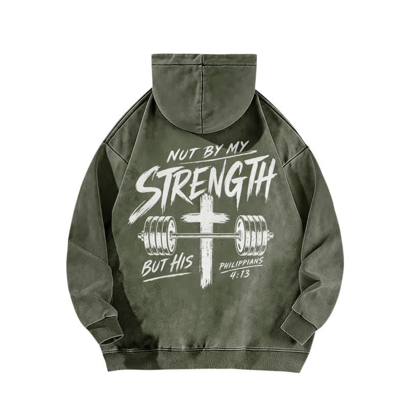 Christianartworkshop Nicht durch meine Kraft, sondern durch seinen braun verwaschenen Hoodie - image 13