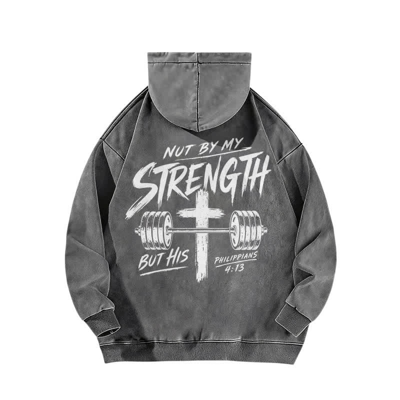 Christianartworkshop Nicht durch meine Kraft, sondern durch seinen braun verwaschenen Hoodie - image 10
