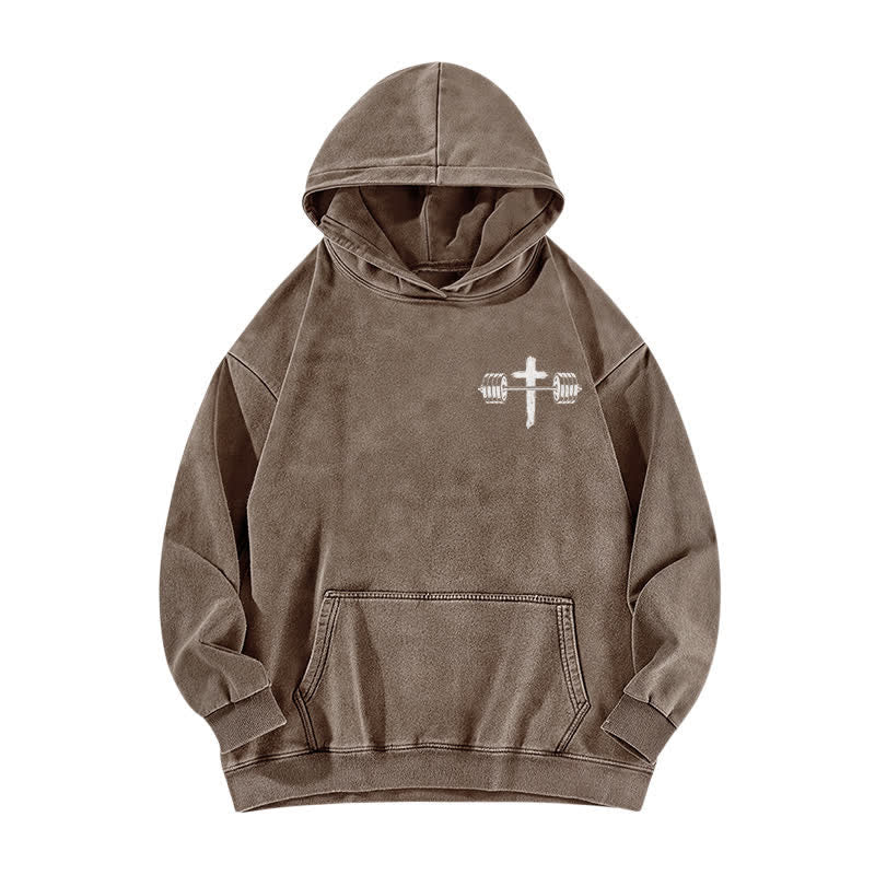 Christianartworkshop Nicht durch meine Kraft, sondern durch seinen braun verwaschenen Hoodie - image 2