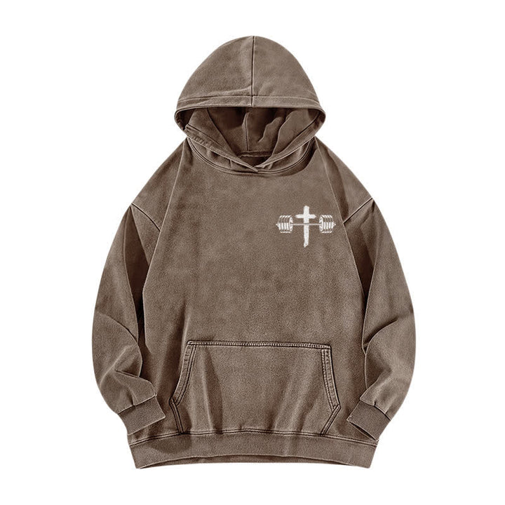 Christianartworkshop Nicht durch meine Kraft, sondern durch seinen braun verwaschenen Hoodie - image 2