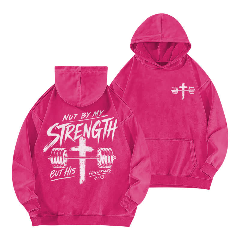 Christianartworkshop Nicht durch meine Kraft, sondern durch seinen braun verwaschenen Hoodie - Rose - 5XL - image 15