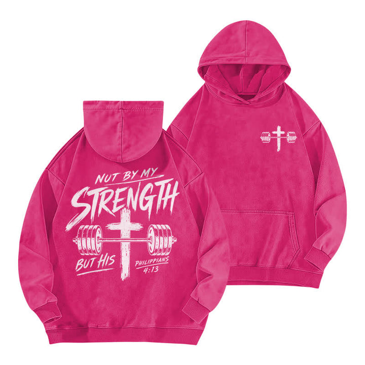 Christianartworkshop Nicht durch meine Kraft, sondern durch seinen braun verwaschenen Hoodie - Rose - 5XL - image 15