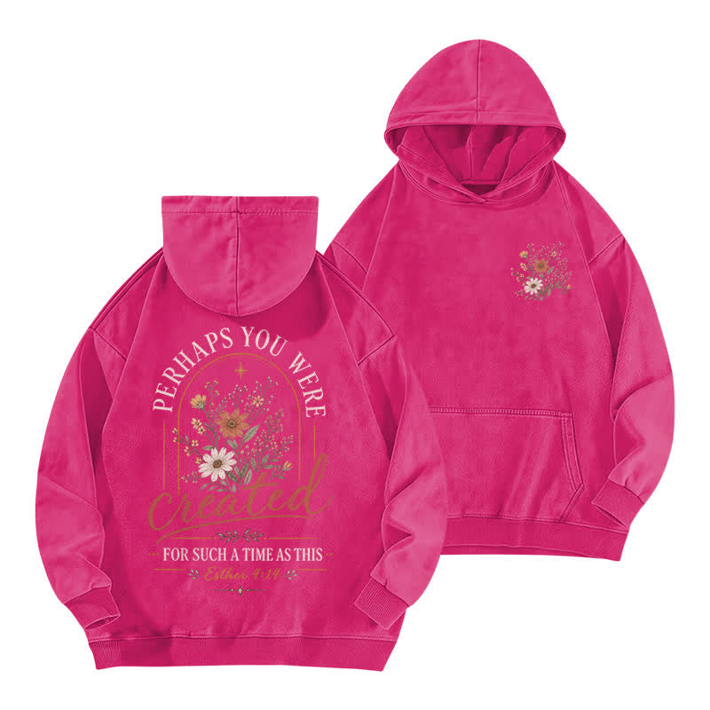 Christianartworkshop Für eine Zeit wie diese: Dieser geblümte, gewaschene Hoodie - Rose - 5XL - image 12