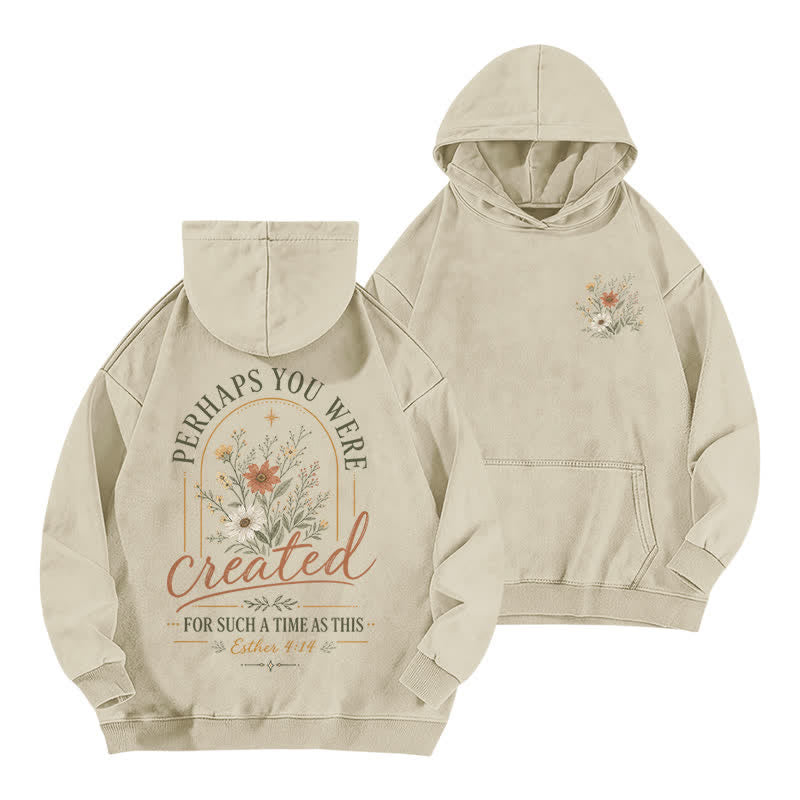 Christianartworkshop Für eine Zeit wie diese: Dieser geblümte, gewaschene Hoodie - Aprikose - 5XL - image 0