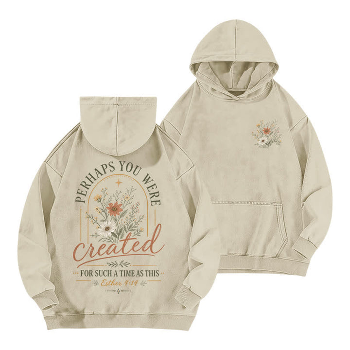Christianartworkshop Für eine Zeit wie diese: Dieser geblümte, gewaschene Hoodie - Aprikose - 5XL - image 0