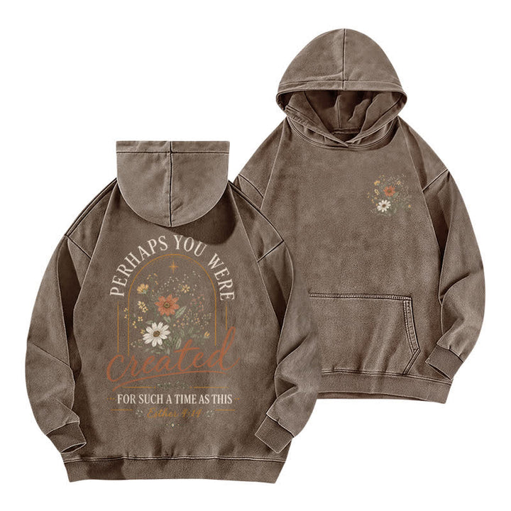 Christianartworkshop Für eine Zeit wie diese: Dieser geblümte, gewaschene Hoodie - Kaffee - 5XL - image 15