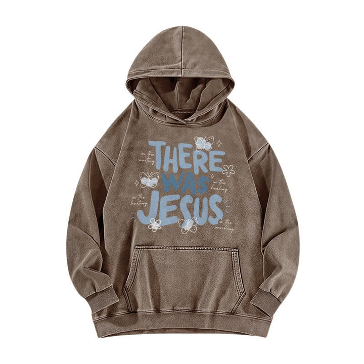 Christianartworkshop There Was Jesus Butterfly Bloom Washed Hoodie - Kaffee - 5XL - image 5