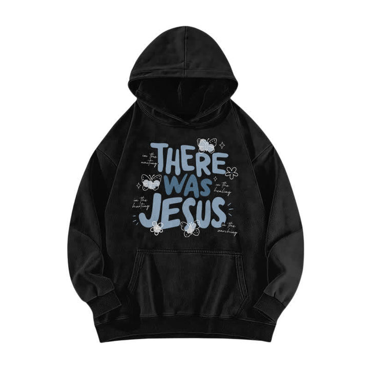 Christianartworkshop There Was Jesus Butterfly Bloom Washed Hoodie - Schwarz - 5XL - image 1