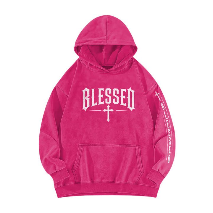 Christianartworkshop Gesegneter Hoodie mit gotischem Kreuzmotiv - Rose - 5XL - image 5