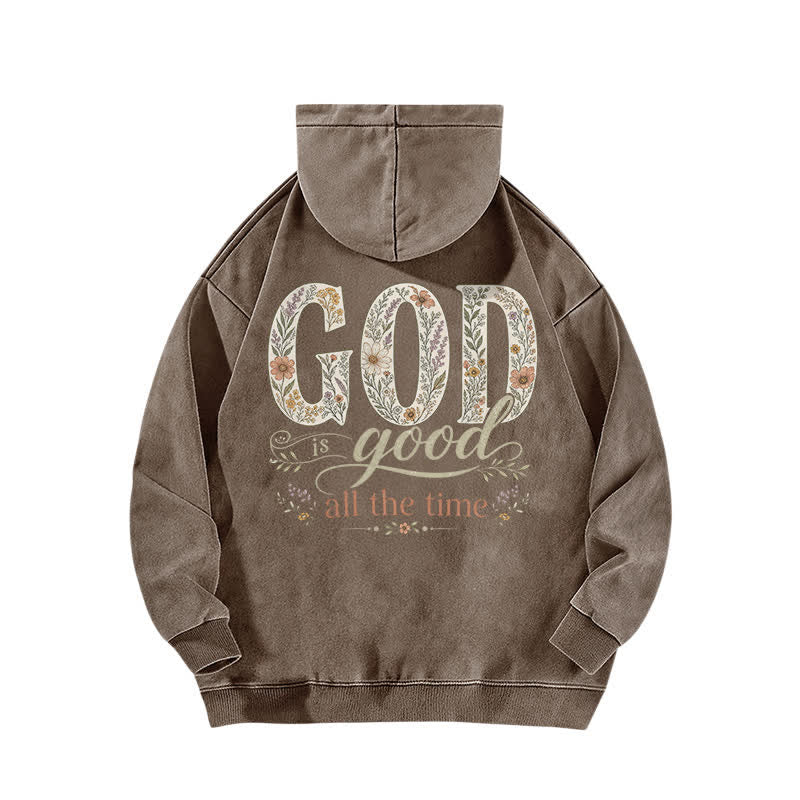 Christianartworkshop God Is Good Vintage Brauner Hoodie - image 1