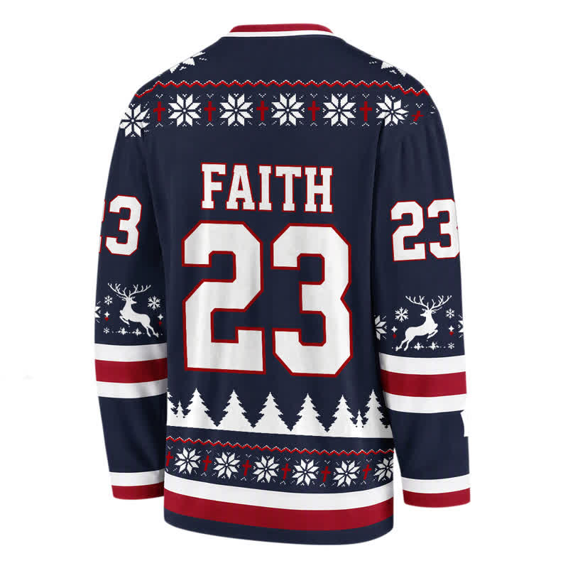 Christianartworkshop Faith 23 Vintage Winter Langarm-Hockeytrikot - image 1