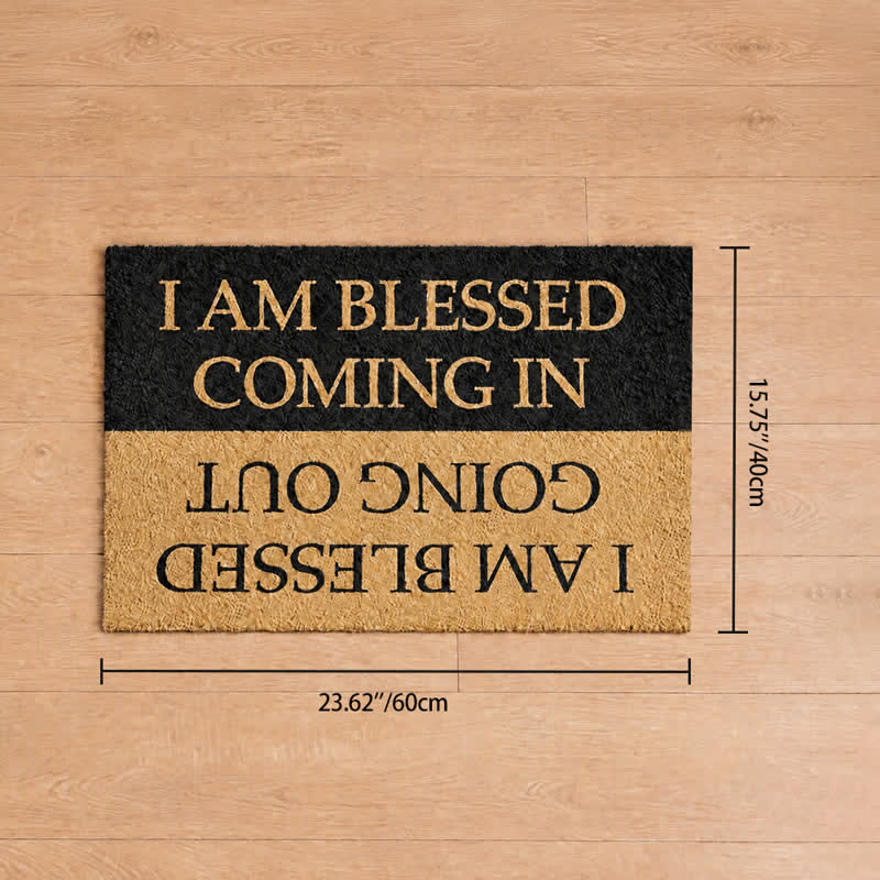 Christianartworkshop Zitat zum Thema „Zwei Seiten des Glaubens“: Ich bin gesegnet beim Kommen und Gehen – Kokosmatte - 15,75''*23,62''/40*60cm - image 8