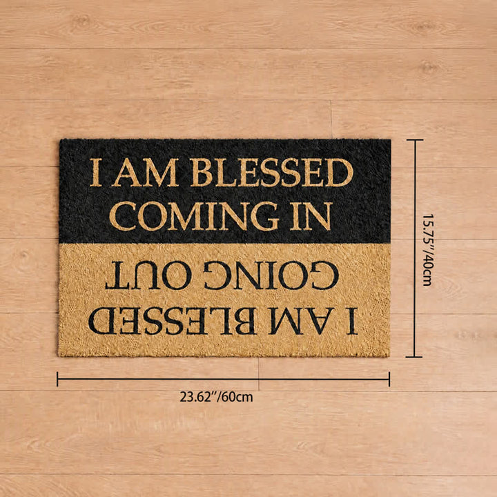 Christianartworkshop Zitat zum Thema „Zwei Seiten des Glaubens“: Ich bin gesegnet beim Kommen und Gehen – Kokosmatte - 15,75''*23,62''/40*60cm - image 8