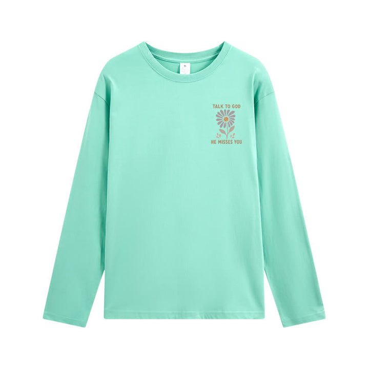 Christianartworkshop Doppelseitiges Langarm-T-Shirt mit Blumenmuster und Prediger 3,11 - image 11