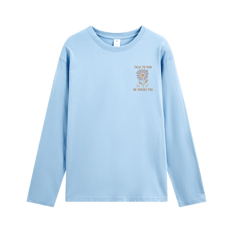 Christianartworkshop Doppelseitiges Langarm-T-Shirt mit Blumenmuster und Prediger 3,11 - image 32