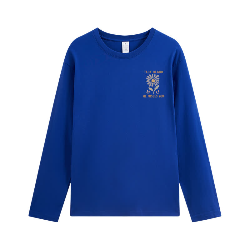 Christianartworkshop Doppelseitiges Langarm-T-Shirt mit Blumenmuster und Prediger 3,11 - image 35