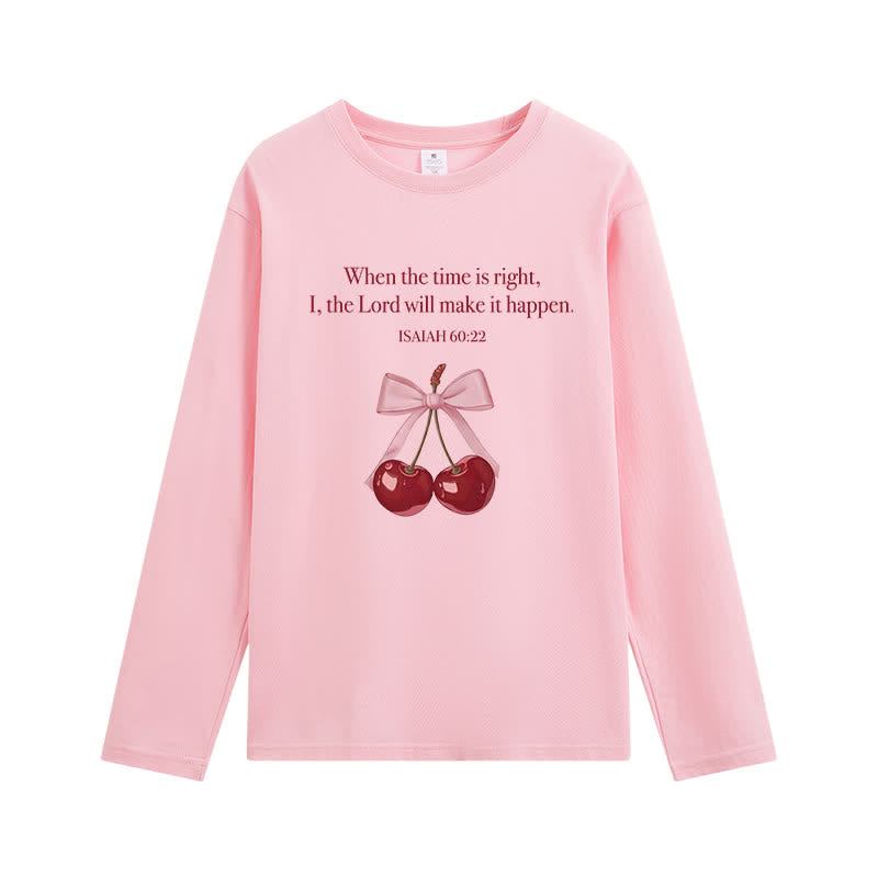 Christianartworkshop Jesaja 60,22 Kirsch-Schleifen-Grafik Langarm-T-Shirt - Rosa - 4XL - image 0