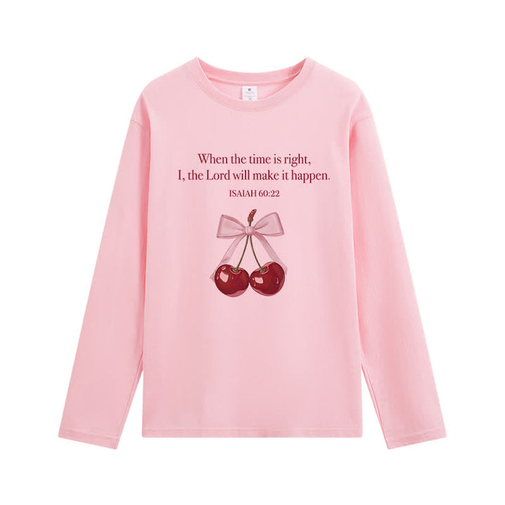 Christianartworkshop Jesaja 60,22 Kirsch-Schleifen-Grafik Langarm-T-Shirt - Rosa - 4XL - image 0