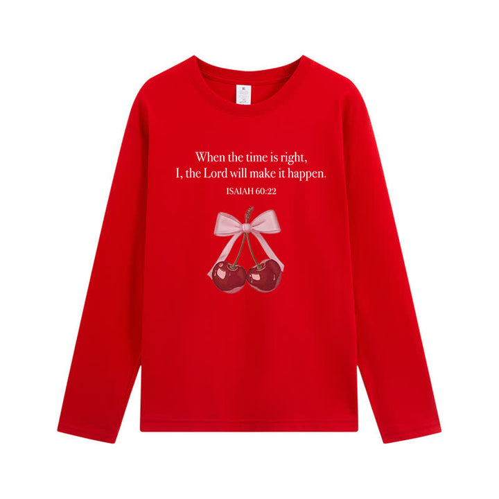Christianartworkshop Jesaja 60,22 Kirsch-Schleifen-Grafik Langarm-T-Shirt - Rot - 4XL - image 5