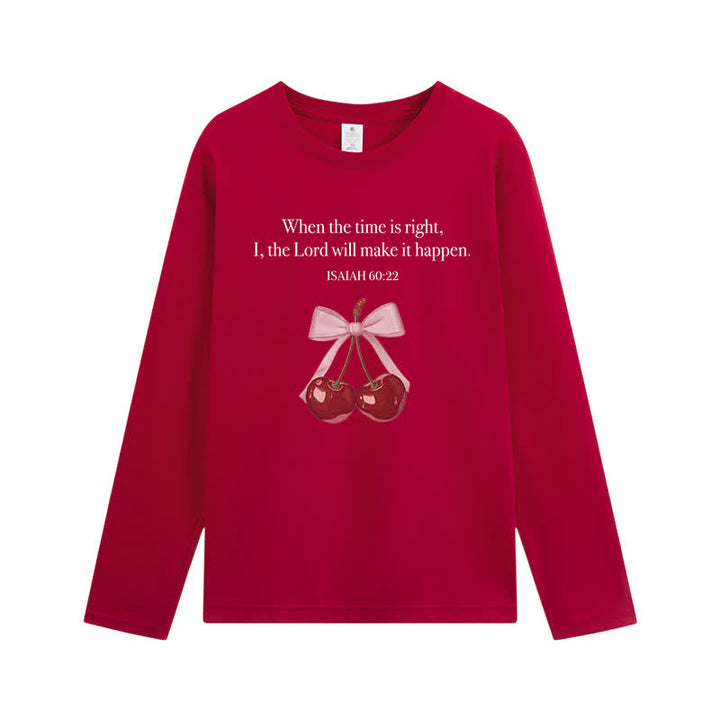 Christianartworkshop Jesaja 60,22 Kirsch-Schleifen-Grafik Langarm-T-Shirt - Wein - 4XL - image 6