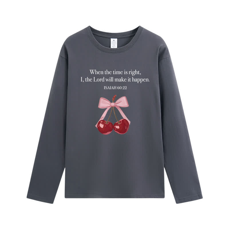 Christianartworkshop Jesaja 60,22 Kirsch-Schleifen-Grafik Langarm-T-Shirt - Grau - 4XL - image 9