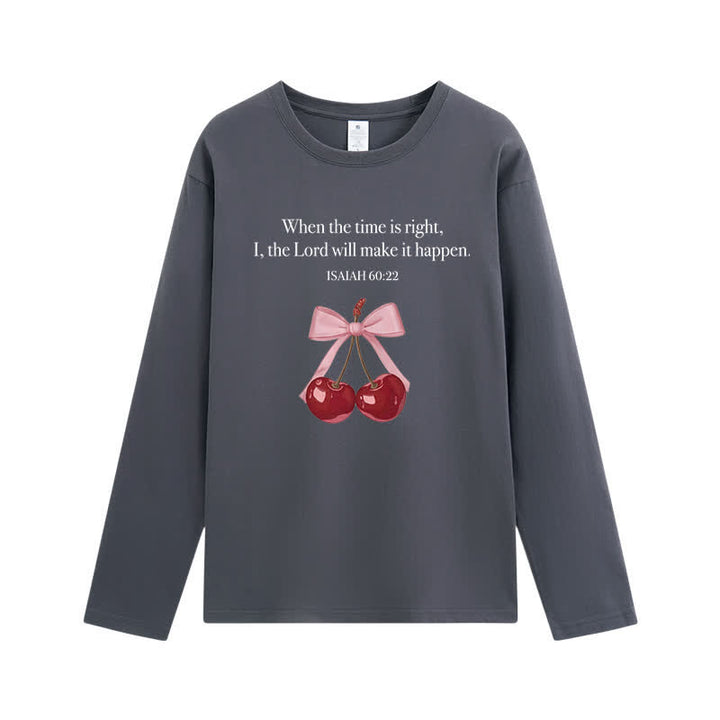 Christianartworkshop Jesaja 60,22 Kirsch-Schleifen-Grafik Langarm-T-Shirt - Grau - 4XL - image 9
