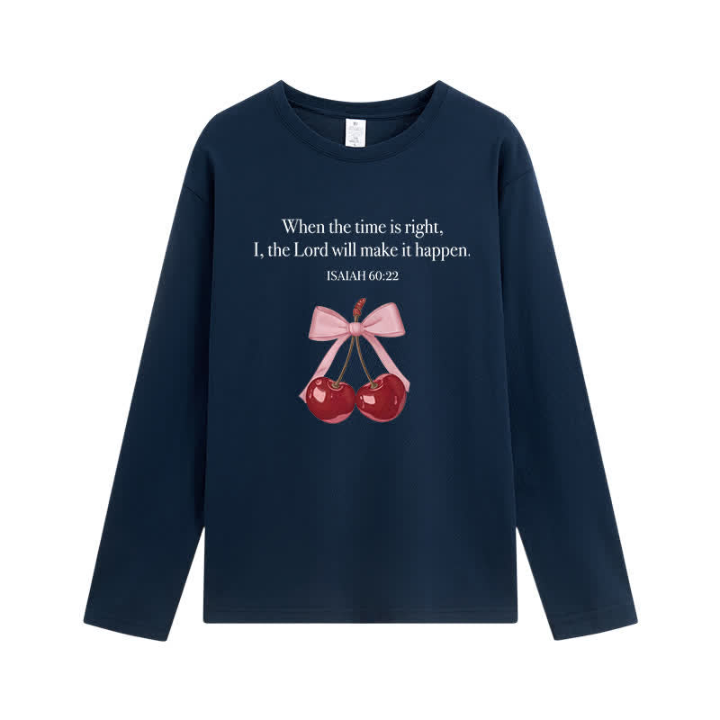 Christianartworkshop Jesaja 60,22 Kirsch-Schleifen-Grafik Langarm-T-Shirt - Marine - 4XL - image 8
