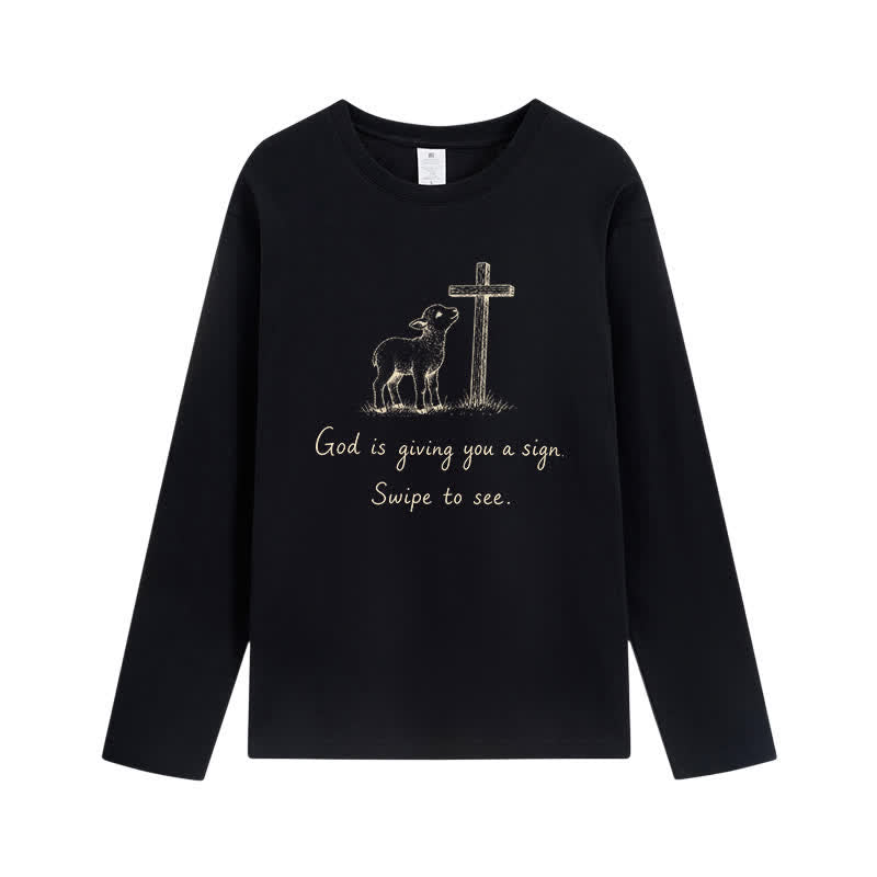 Christianartworkshop Gott gibt dir ein Zeichen Langarm-T-Shirt - Schwarz - 4XL - image 2