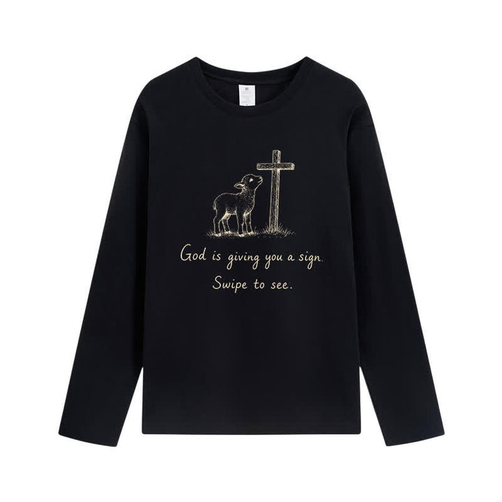 Christianartworkshop Gott gibt dir ein Zeichen Langarm-T-Shirt - Schwarz - 4XL - image 2