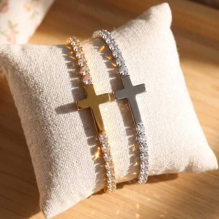 Christianartworkshop Elegantes Edelstahl-Kreuz-Tennisarmband: Symbol stiller, himmlischer Stärke - image 1