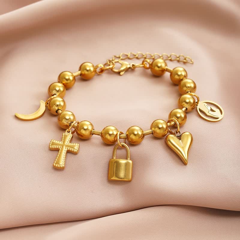 Christianartworkshop Mehrreihiges Perlenkreuz-Armband: Zeichen zärtlicher himmlischer Hingabe - image 2