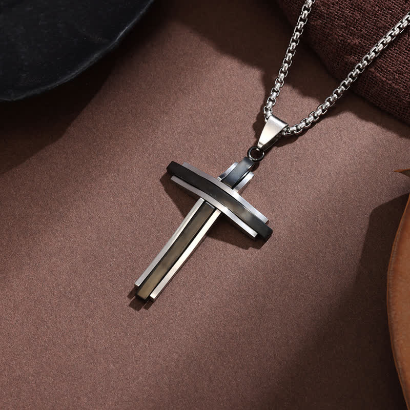 Christianartworkshop Gestapelte Kreuzkette: Symbol unfehlbarer göttlicher Schutz - Schwarz - image 2