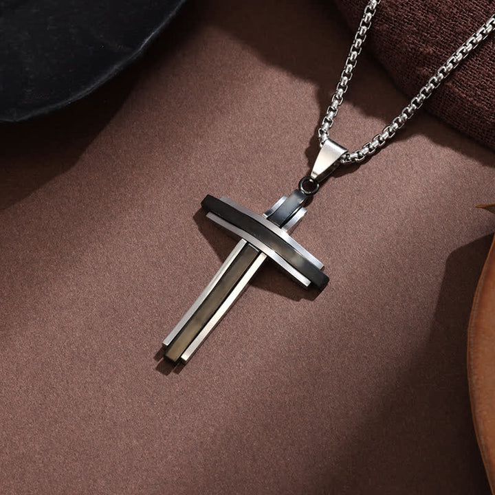 Christianartworkshop Gestapelte Kreuzkette: Symbol unfehlbarer göttlicher Schutz - Schwarz - image 2