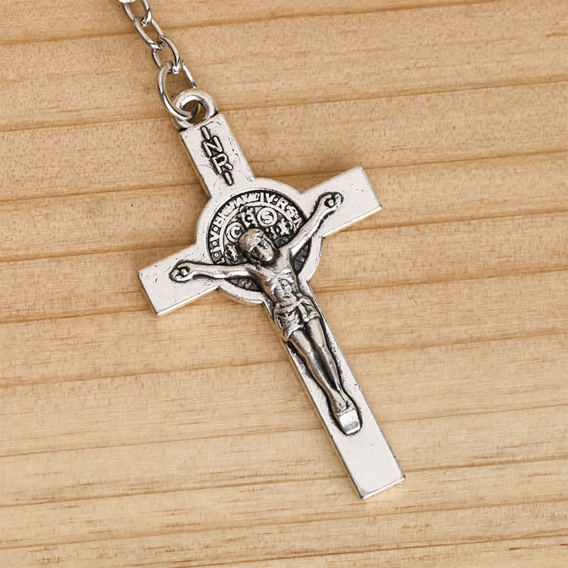 Christianartworkshop Rosenkranzarmband mit Gravur des Heiligen Benedikt und Kruzifix - image 3