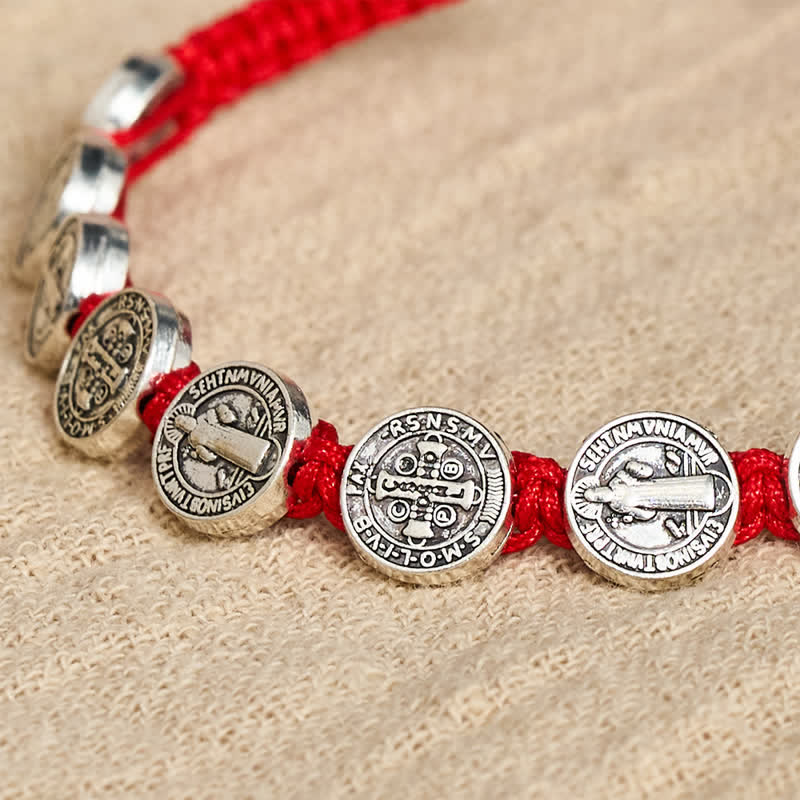 Christianartworkshop Geflochtenes Andachtsarmband mit St.-Benedikt-Medaille: Zeichen sanften göttlichen Trostes - image 3