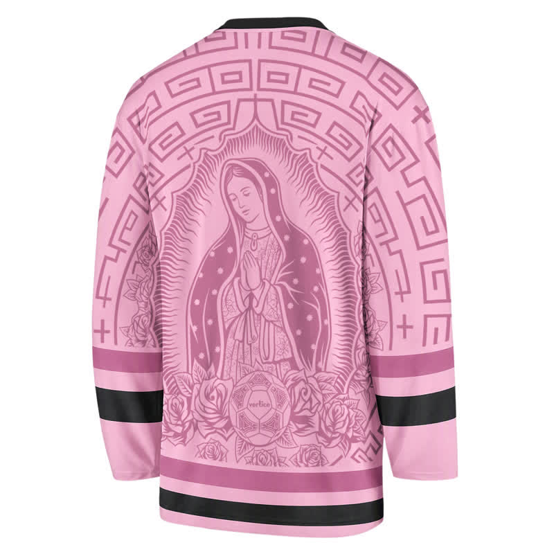 Christianartworkshop Rosa Madonna Rose Halo Hockey-Trikot mit V-Ausschnitt - image 1