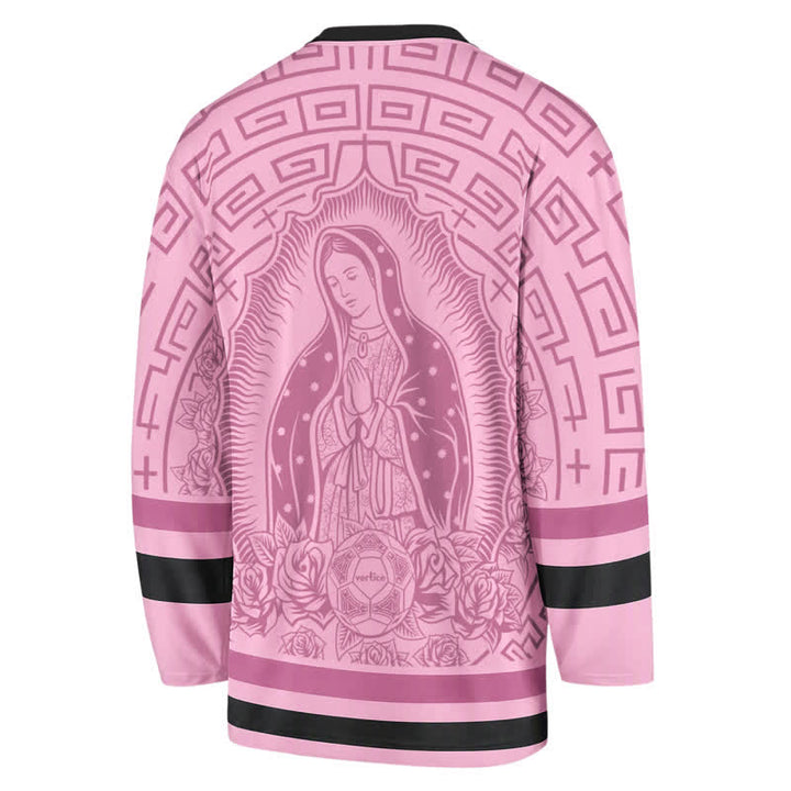 Christianartworkshop Rosa Madonna Rose Halo Hockey-Trikot mit V-Ausschnitt - image 1