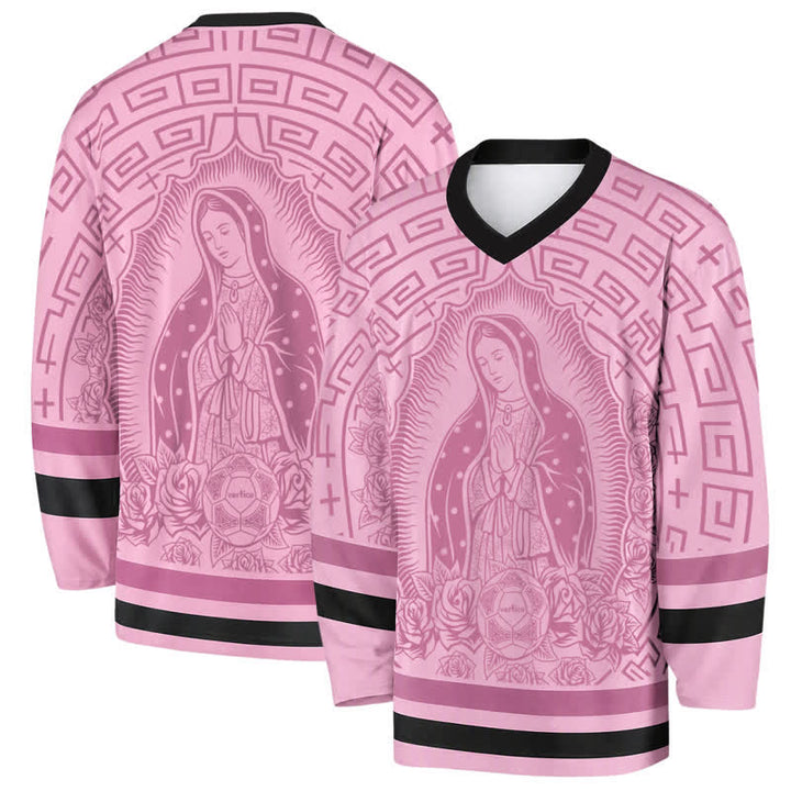 Christianartworkshop Rosa Madonna Rose Halo Hockey-Trikot mit V-Ausschnitt - 5XL - image 0