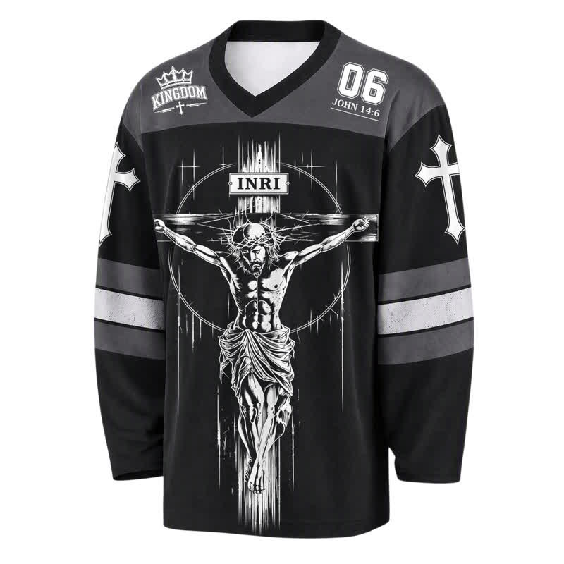 Christianartworkshop Walk By Faith Schwarzes Streetwear-Hockeytrikot - image 2