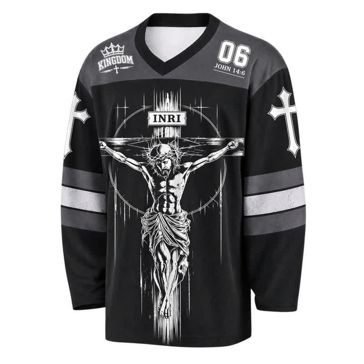 Christianartworkshop Walk By Faith Schwarzes Streetwear-Hockeytrikot - image 2