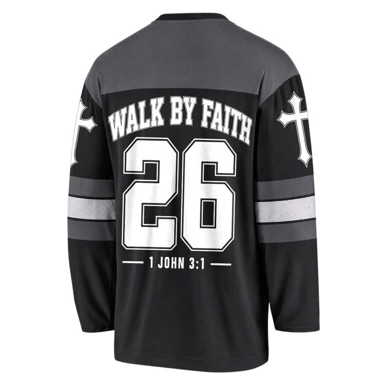 Christianartworkshop Walk By Faith Schwarzes Streetwear-Hockeytrikot - image 1