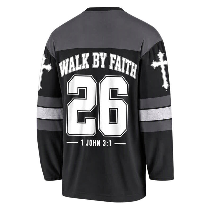 Christianartworkshop Walk By Faith Schwarzes Streetwear-Hockeytrikot - image 1