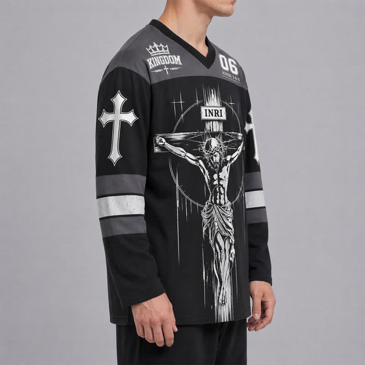 Christianartworkshop Walk By Faith Schwarzes Streetwear-Hockeytrikot - image 6
