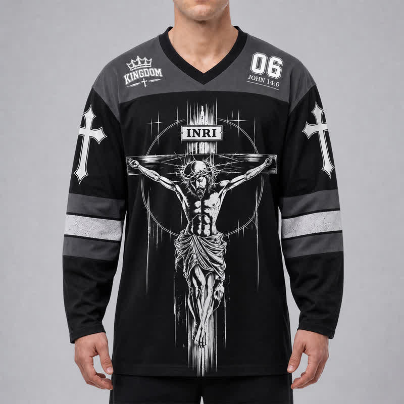 Christianartworkshop Walk By Faith Schwarzes Streetwear-Hockeytrikot - image 3